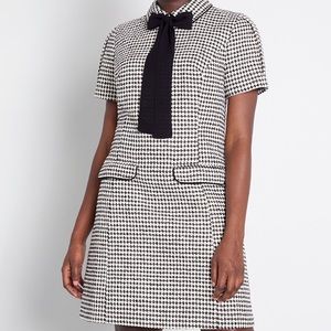 NWT Modcloth black and white tweed dress